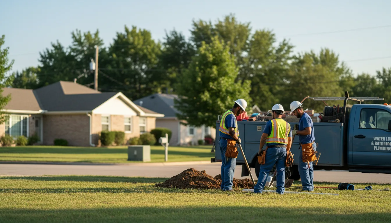 Residential water line and bathroom plumbing service in Clyde, KS